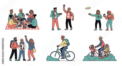 Diverse Group of People Enjoying Outdoor Activities