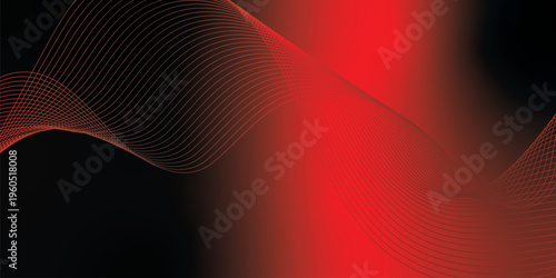 Glowing red and black gradient ribbons rising smoothly from a deep dark base over a grainy textured background with subtle luminous highlights, modern creative banner design