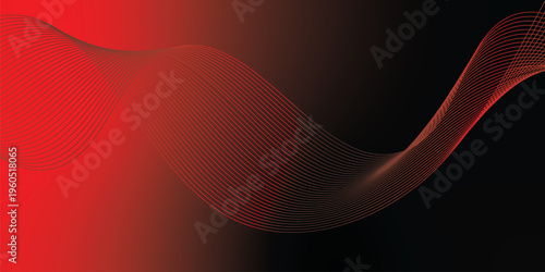 Glowing red and black gradient ribbons rising smoothly from a deep dark base over a grainy textured background with subtle luminous highlights, modern creative banner design
