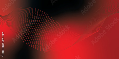 Glowing red and black gradient ribbons rising smoothly from a deep dark base over a grainy textured background with subtle luminous highlights, modern creative banner design