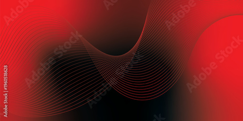 Glowing red and black gradient ribbons rising smoothly from a deep dark base over a grainy textured background with subtle luminous highlights, modern creative banner design