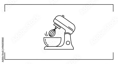 Modern kitchen stand mixer illustration for culinary and baking projects icon vector graphic