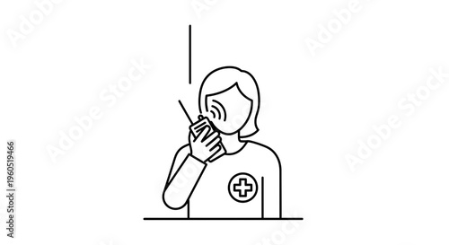 Medical professional communicating via radio, illustrating essential emergency response and