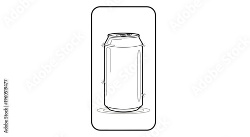 Refreshing chilled beverage can line art illustration perfect for various design projects and