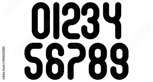 number set for jersey with modern and retro style	
