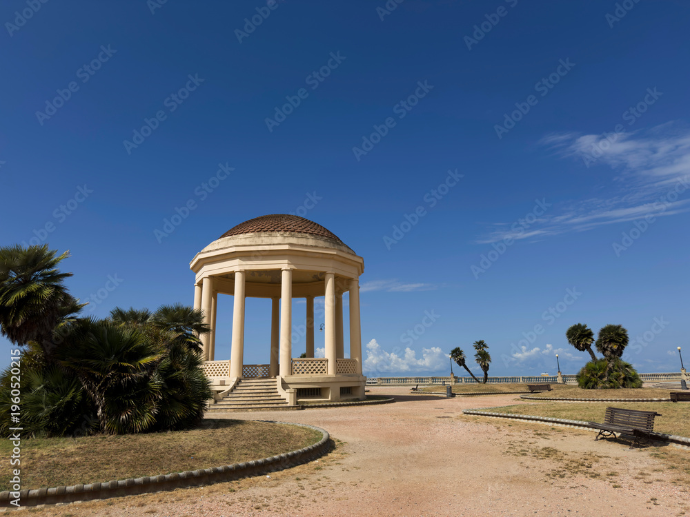 Obraz premium Historic neoclassical gazebo on Terrazza Mascagni in Livorno, Tuscany, Italy.