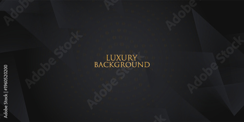 Abstract polygonal pattern luxury background dark black with gold. Triangle shape geometric.Eps10 Vector