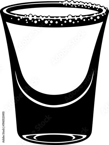 shot glass with a salt rim silhouette vector illustration