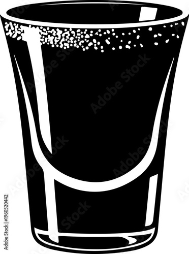 shot glass with a salt rim silhouette vector illustration