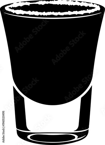 shot glass with a salt rim silhouette vector illustration