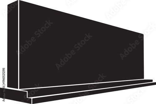 Blank monument vector silhouette illustration for memorial or tribute on transparent background