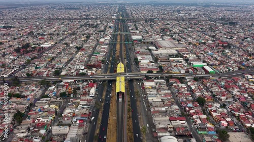High altitude drone view of Ecatepec residential expansion