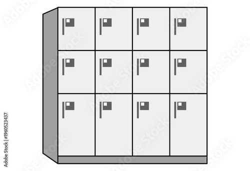 Unmanned Locker Storage System For Parcel Delivery And Self Service Pickup Smart Locker Illustration For Logistics And Facility Management