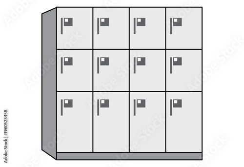 Unmanned Locker Storage System For Parcel Delivery And Self Service Pickup Smart Locker Illustration For Logistics And Facility Management