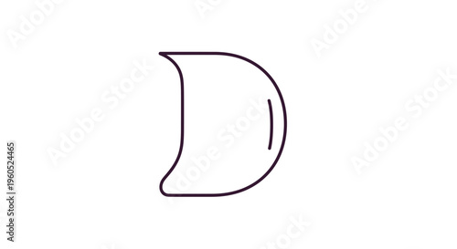 Abstract single line illustration of a smooth curved form creating a modern visual element