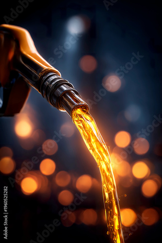 Closeup fuel from dispenser