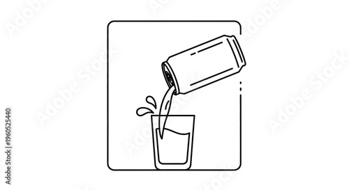 Crisp liquid cascade from sleek aluminum can filling a clear glass with effervescent freshness