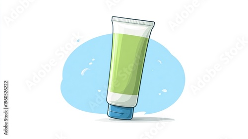 Toothpaste tube with green toothpaste
