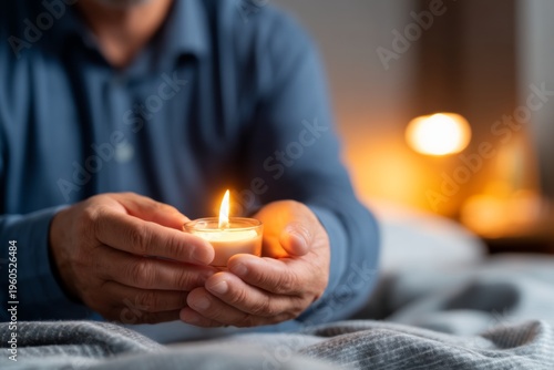 Wallpaper Mural Warm Candlelight Embracing Hands in Cozy Bedroom Setting at Night Torontodigital.ca