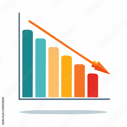 Firefly shows business decline with falling bar chart icon and negative trend in analytics statistics