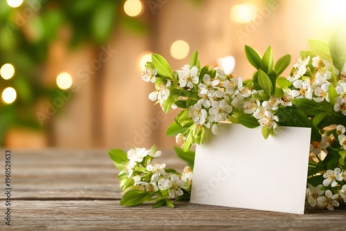 Wallpaper Mural Romantic Wildflower Bouquet for Mother's Day Card Display on Rustic Wooden Table Torontodigital.ca