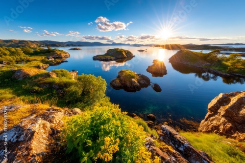 Wallpaper Mural Breathtaking Sunrise Over Calm Scandinavian Archipelago Islands Surrounded by Serenity Torontodigital.ca