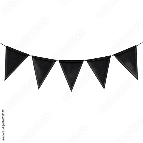 Professional Black Bunting Banner on White Background for Effective Design Usage