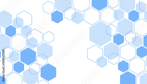 Abstract blue hexagon shape for frame illustration design