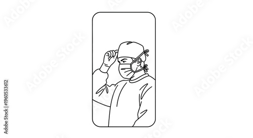 Dedicated medical professional in sterile attire, donning protective equipment for critical