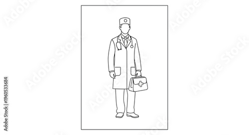 Professional medical practitioner in uniform with essential tools ready for patient care