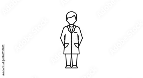 Essential healthcare worker icon representing medical expertise and professional dedication line