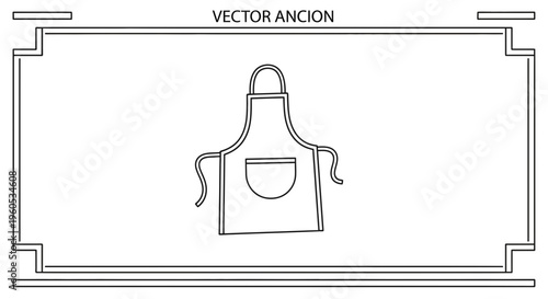 clean graphic representation of a protective garment for culinary activities and creative endeavors