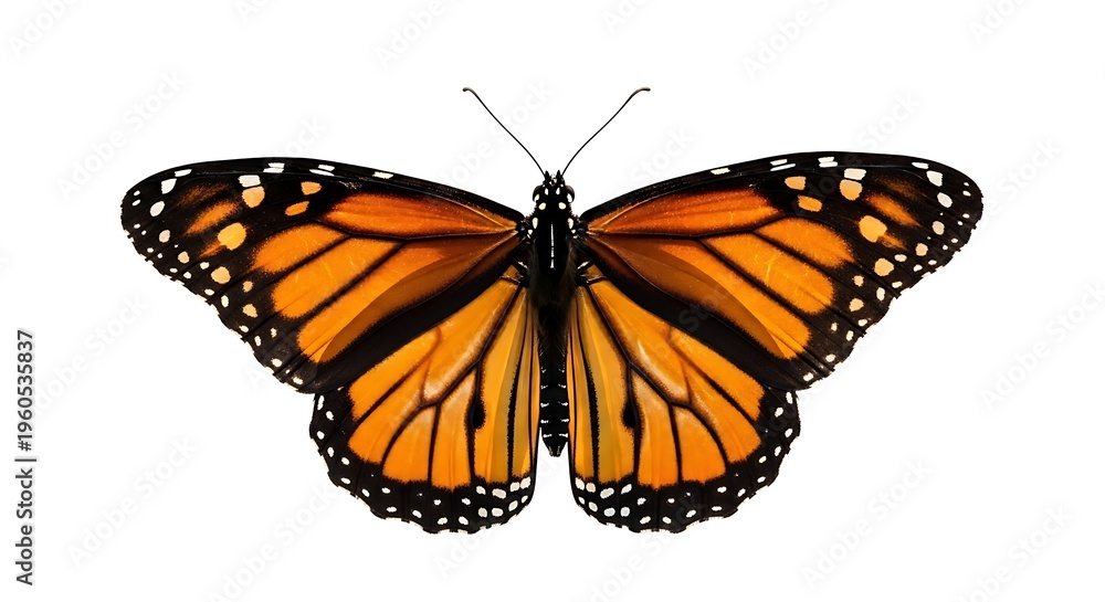 Fototapeta premium Colorful monarch butterfly on white background