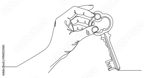 Hand Holding Old Metal Keys.