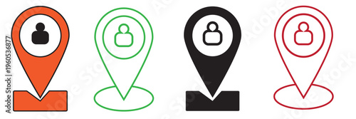 Location  icon set map pointer , navigation marker distance route  address destination indicator pinpoint button  icons collection black , red , green , blue  location icon set , white background, EPS