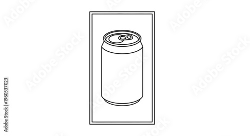 Clean outline illustration of a generic aluminum beverage can with a pull tab design