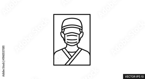 Essential healthcare worker illustration showcasing personal protective equipment during a global