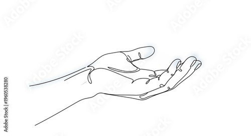 Hand with Palm Upward Sketch.