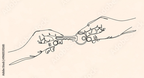 Hands holding a small key.