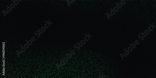 Abstract green data visualization background with glowing dot grid. Digital technology concept futuristic design