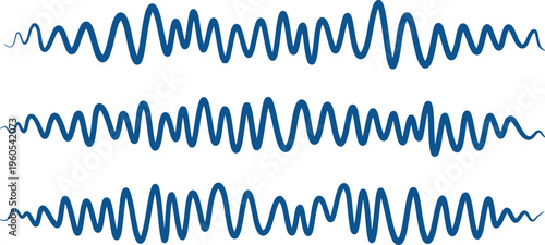 Oscillating wave patterns on a white background