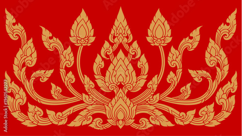 Traditional Thai Lai Thai ornamental vector pattern