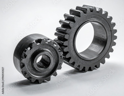 Industrial Gears in Close-Up for Mechanical Engineering Applications