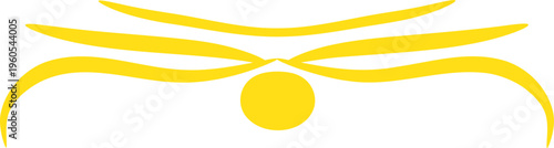 Yellow sun symbol, abstract solar icon, vector sunshine, golden rays