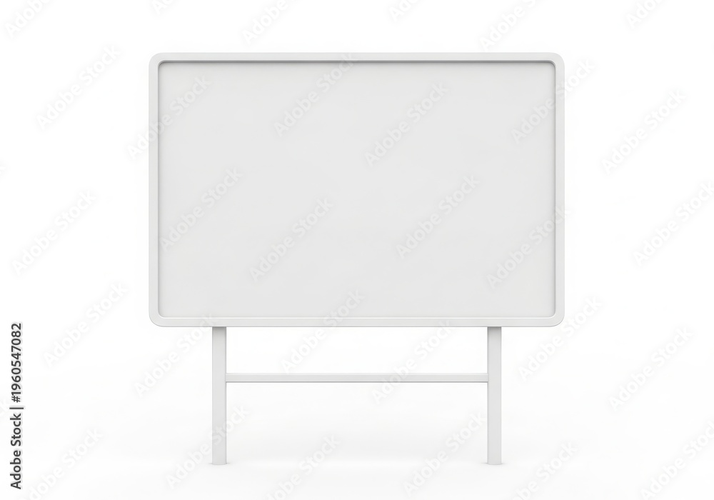 Fototapeta premium A blank white billboard on a plain white background