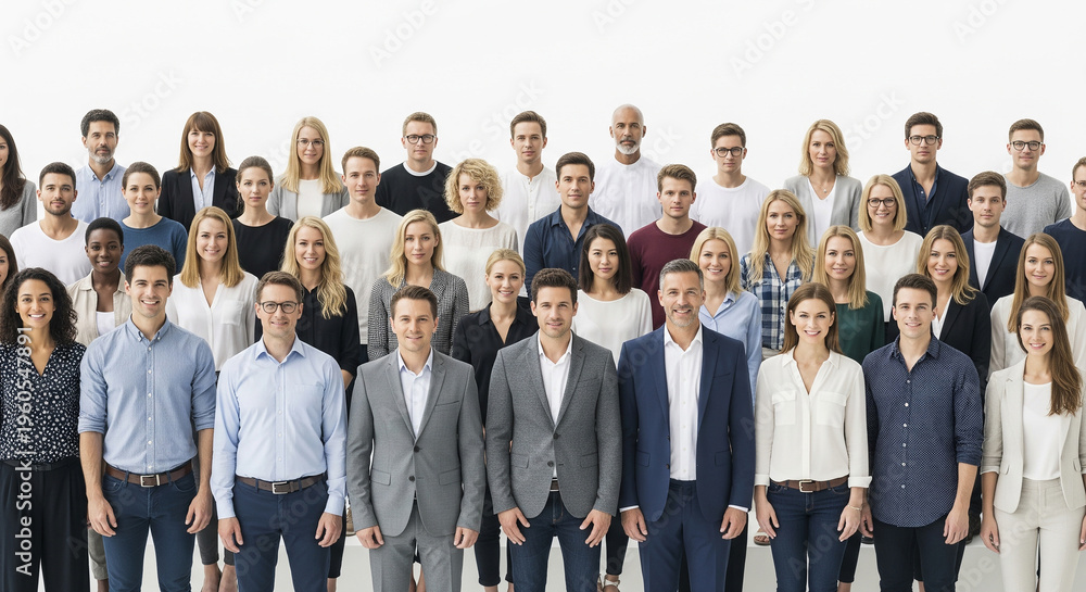 Fototapeta premium Huge crowd of diverse business people standing together perfect for global corporate culture and international community network