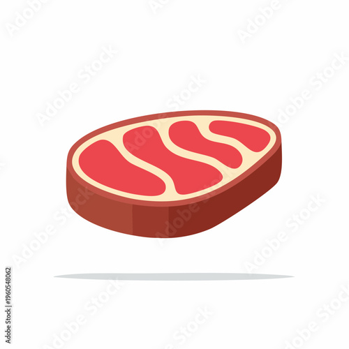 A vector illustration of a raw beef steak symbol on a plate