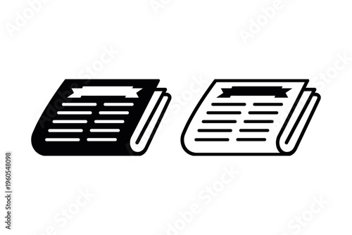 Newspaper icon set vector design