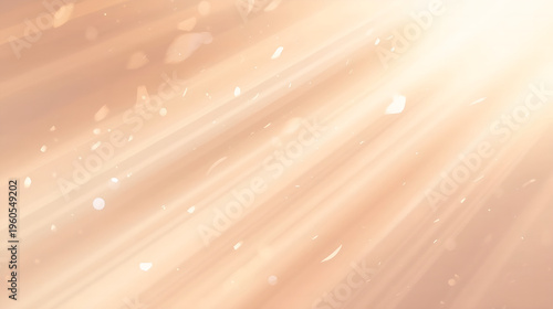 Warm sunlight rays with floating dust particles, soft golden abstract background