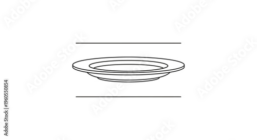 Simple line art illustration of an empty ceramic dishware item kitchen utensil
